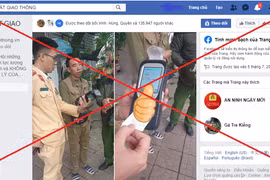 Một fanpage trên Facebook sử dụng tên và phù hiệu của lực lượng CSGT. Ảnh chụp màn hình: A.L.