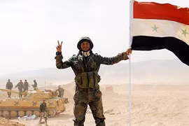 Binh sĩ Syria tại một khu vực được giải phóng khỏi phiến quân