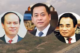 Cựu Chủ tịch UBND TP Đà Nẵng gồm ông Trần Văn Minh (trái), Văn Hữu Chiến (phải) và Vũ "nhôm" (giữa), ảnh Anh Lê