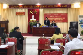 Ông Trần Đình Hồng - Trưởng Ban Tuyên giáo Thành ủy Đà Nẵng phát biểu tại hội nghị Tổng kết công tác báo chí năm 2019 và triển khai nhiệm vụ năm 2020