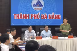 Trung tướng Nguyễn Văn Sơn - Thứ trưởng Bộ Công an phát biểu tại đầu cầu TP Đà Nẵng