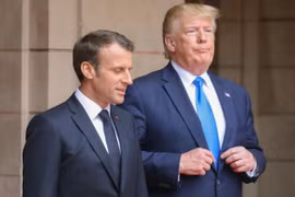 Tổng thống Mỹ Donald Trump và Tổng thống Pháp Emmanuel Macron. Ảnh: Reuters