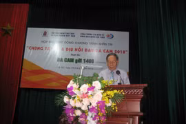 Thượng tướng Nguyễn Văn Rinh - Chủ tịch Hội Nạn nhân Chất độc Dacam/Dioxin Việt Nam phát biểu tại buổi lễ