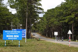 Một góc thị trấn Măng Đen (tỉnh Kon Tum) (ảnh chinhphu.gov.vn)