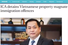 Hình ảnh Vũ "nhôm" trên báo The Straitimes (Singapore)
