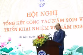 Thủ tướng Nguyễn Xuân Phúc phát biểu tại hội nghị Tổng kết Bộ TT&TT. Ảnh: Minh Sơn