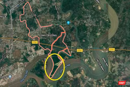 Vị trí dự án 156ha do Sài Gòn Gôn làm chủ đầu tư (Ảnh chụp màn hình - Nguồn: Google Maps)