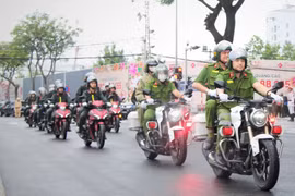 Quang cảnh lễ ra quân cao điểm tấn công tội phạm của Công an TP Đà Nẵng.