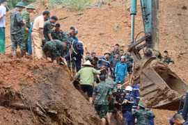 Nơi xảy ra vụ sạt lở.