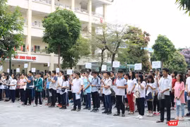 Học sinh dự thi. Ảnh: Minh Thúy