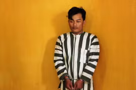 Đối tượng Lê Văn Khoa tại trại tạm giam.