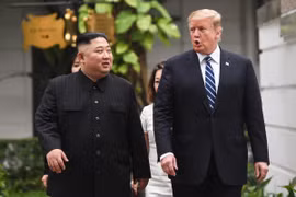 Lãnh đạo Mỹ, Triều Tiên trong Hội nghị thượng đỉnh lần hai tổ chức tại Hà Nội hồi tháng 2 năm nay (Ảnh: SCMP)