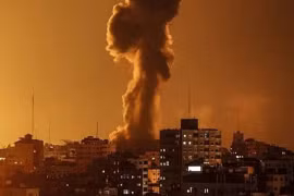 Một căn cứ của Phong trào Hamas trên Dải Gaza dính đòn không kích của Israel (Ảnh: Getty)