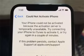 iPhone X hiện thông báo không thể kích hoạt (ảnh: Phone Arena)