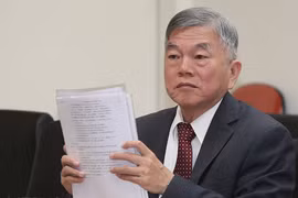 ông Thẩm Vinh Tân, Bộ trưởng Kinh tế Đài Loan (ảnh Central News Agency)