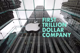 Giá cổ phiếu tăng giúp Apple trở thành công ty đại chúng đầu tiên đạt giá trị vốn hóa thị trường một nghìn tỷ USD (ảnh: appsutra)
