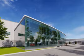 Phối cảnh Nhà máy sản xuất vật liệu bán dẫn United States Enterprises có tổng vốn đầu tư 110 triệu USD tại Khu công nghệ cao TP Đà Nẵng (ảnh KCNC)