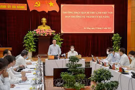 Ông Võ Văn Thưởng - Ủy viên Bộ Chính trị -Thường trực Ban Bí thư Trung ương Đảng tại buổi làm việc với Ban thường vụ Thành ủy Đà Nẵng 