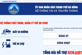 Giao diện ứng dụng cấp giấy đi đường QRCode cho người dân, doanh nghiệp trên địa bàn TP Đà Nẵng