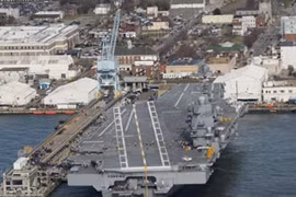 Tàu sân bay động cơ hạt nhân thế hệ mới USS Gerald Ford Mỹ. Ảnh: Sputnik