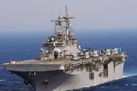 Hải quân Mỹ đã triển khai tàu tấn công đổ bộ USS Wasp ở Nhật Bản từ ngày 14/1/2018. Ảnh: Cankao.