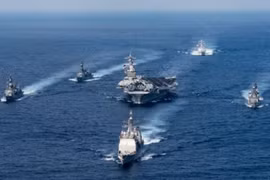 Cụm tấn công tàu sân bay USS Carl Vinson hải quân Mỹ. Ảnh: Guancha.