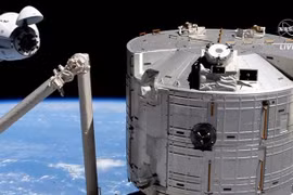 Ảnh chụp màn hình từ chương trình phát sóng trực tiếp của NASA vào ngày 24/4.