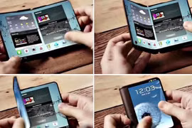 Hình ảnh được cho là thiết kế của chiếc smartphone dùng màn hình uốn dẻo gập lại được của Samsung