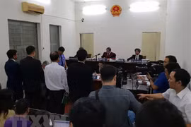 Phiên tòa tạm dừng để hai bên hòa giải. Ảnh: TTXVN