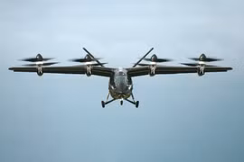 Nguyên mẫu eVTOL VX 4 của công ty Anh Vertical Aerospace trong chuyến bay thử nghiệm. Ảnh New Atlas.