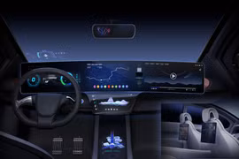 Buồng lái xe ô tô thông minh với nền tảng Dimensity Auto do MediaTek phát triển và chipset Nvidia. Ảnh minh họa Nvidia. 