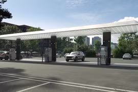 Trạm sạc công suất cao của Mercedes. Ảnh Green Car Reports