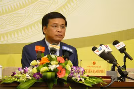 Tổng thư ký Quốc hội Nguyễn Hạnh Phúc chủ trì họp báo trước kỳ họp thứ 6 của Quốc hội.