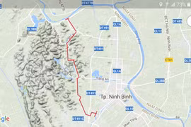 Sông Sào Khê dài khoảng 14km (đoạn màu đỏ) được đầu tư gần 2.600 tỷ đồng để thực hiện dự án. Ảnh: ND