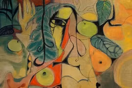 Phục sinh. 1988. Lụa. 50x70cm (Tranh Nguyễn Đức Toàn)
