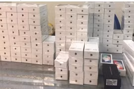 Lô hơn 250 chiếc điện thoại iPhone mới bị Hải quan Tân Sơn Nhất bắt giữ. Ảnh: Hải quan TPHCM.