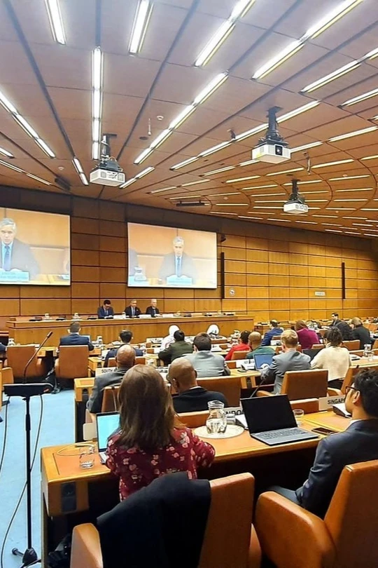 Buổi tham vấn thông tin tới các phái đoàn các nước thành viên về Công ước về chống tội phạm mạng và công tác triển khai thực thi Công ước. Ảnh: Liên hợp quốc