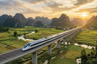 Đường sắt tốc độ cao Bắc - Nam. Ảnh AI