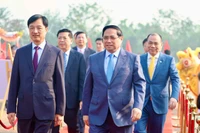 Thủ tướng Phạm Minh Chính đến dự lễ khởi công dự án đầu tư xây dựng Khu đô thị thể thao Olympic.