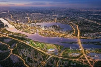 Phối cảnh tổng thể dự án Trục đại lộ cảnh quan sông Hồng