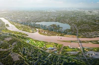 Phối cảnh Trục đại lộ cảnh quan sông Hồng hơn 855.000 tỷ đồng