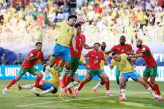 Đội tuyển Morocco đã làm nên kỳ tích khi cầm hòa tuyển Brazil 1-1 trong trận ra quân. Ảnh: Getty.