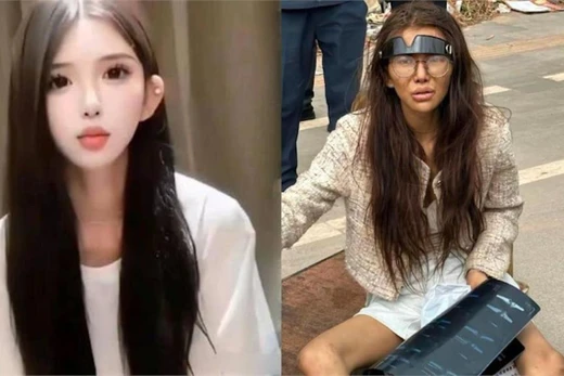 Umi khi ở Trung Quốc và hình ảnh tàn tạ gây sốc trên đường phố Phnom Penh. Ảnh: NetEase.