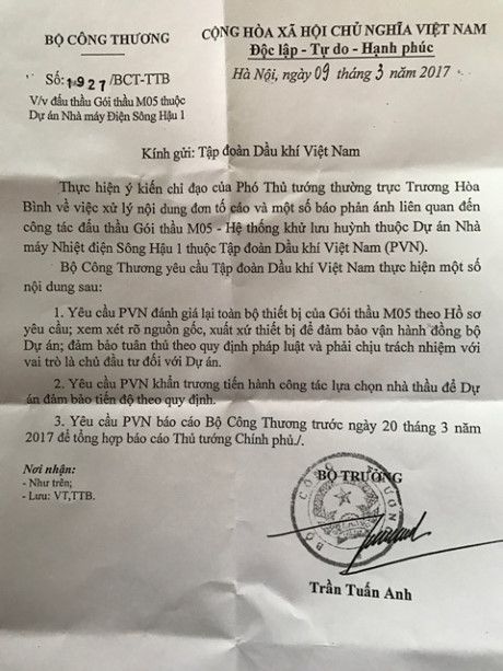 Bộ Công thương yêu cầu đánh giá lại toàn bộ gói thầu nhà máy Nhiệt điện Sông Hậu ảnh 1
