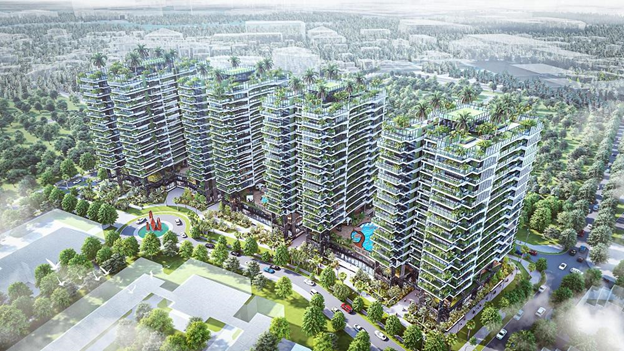Một dự án của Sunshine Homes tại khu vực quận Long Biên với giải pháp xanh mặt đứng vô cùng ấn tượng