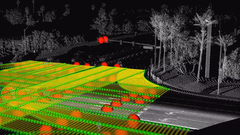 Một bản đồ ba chiều độ nét cao được tạo bởi Ushr- công ty có cổ phần của General Motors và giờ đã được Dynamic Map Platform của Nhật Bản mua lại. (Ảnh được cung cấp bởi Ushr)