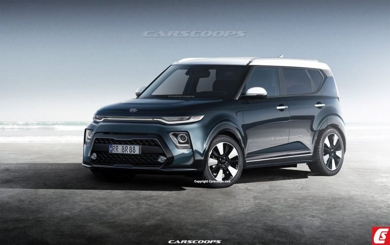 Hình ảnh dựng của Kia Soul 2020 dựa trên những gì mà các phóng viên đã chụp được khi mẫu xe này chạy thử trên đường. (Nguồn Carscoops)
