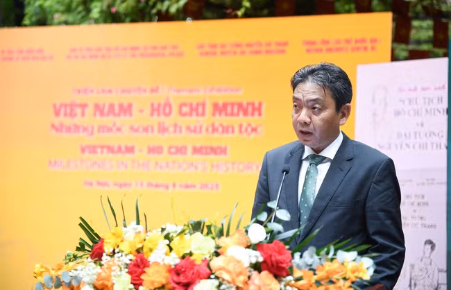 Thứ trưởng Bộ Văn hóa, Thể thao và Du lịch Hoàng Đạo Cương phát biểu tại buổi lễ. Ảnh: Cổng thông tin điện tử Bộ Văn hóa, Thể thao và Du lịch.