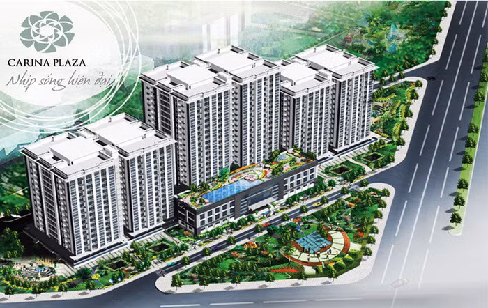 Phối cảnh tòa nhà Carina Plaza trên đường Võ Văn Kiệt