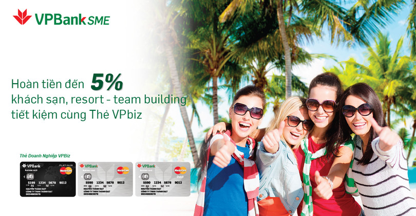 VPBank áp dụng chương trình ưu đãi hoàn tiền từ 2%-5% cho chi phí khách sạn và mua sắm tại trung tâm thương mại hoặc cửa hàng thời trang